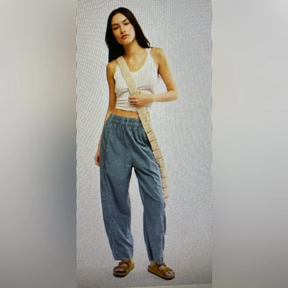 Free People preppy Poplin pull on pants, size XL, NWT - Picture 3 of 8